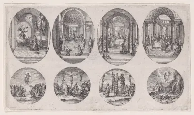 Oval Medallions and Rondels, from "Variae tum Passionis Christi tum vitae beatae Mariae Virginis; Les Mystères de la Passion suite appelée aussi Mystères de la Vie de Jésus et Mystères de la Vie de Jésus et de la Vie de la Ste. Vierge" (The Mysteries