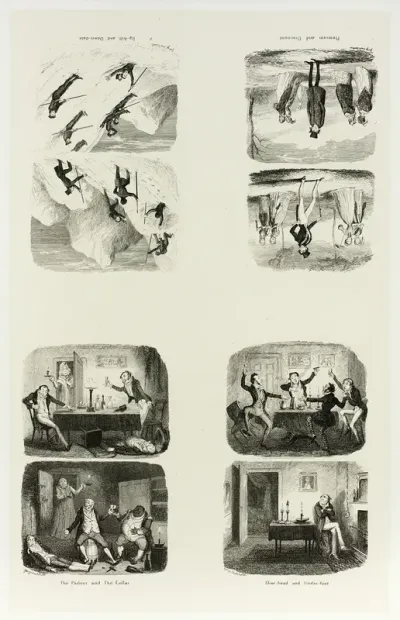 Over-Head and Under-Foot from George Cruikshank's Steel Etchings to The Comic Almanacks: 1835-1853 (top left)