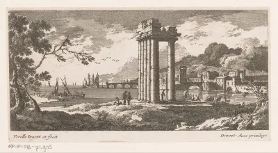 Overblijfsel van tempel aan zee
