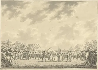 Overdracht van geschenken aan het exercitiegenootschap Bato's Kroost, 1786