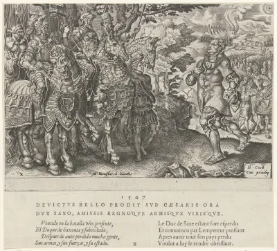 Overgave van de hertog van Saksen op het slagveld van Mühlberg, 1547