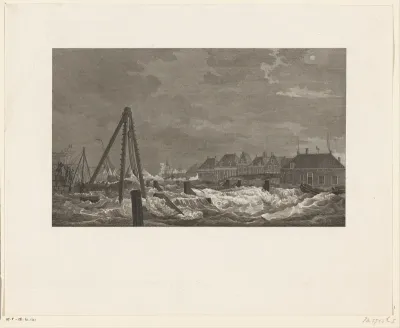 Overstroming bij de Nieuwe Haven, Wijnbergse Kaai en werf te Vlissingen, 1808