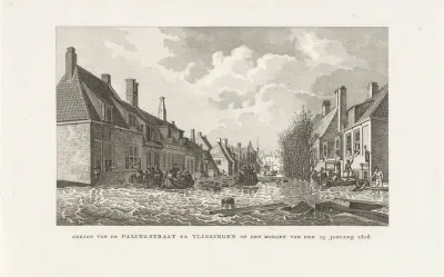 Overstroming in de Palingstraat te Vlissingen, 1808