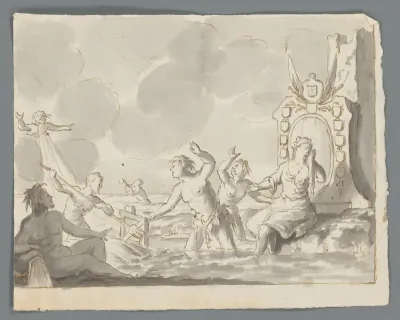 Overstroming met nimfen, Neptunus en een riviergod