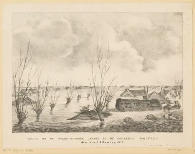 Overstroomde land bij Wolvega