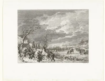 Overtocht van de Franse troepen over de Waal in januari 1795