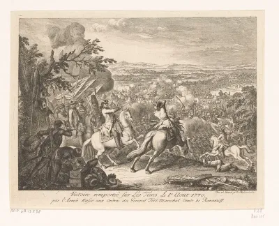 Overwinning van generaal Roemjantsev tijdens de Slag bij Cahul, 1770