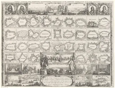 Overzicht van aan de Fransen verloren versterkte steden en belangrijke gebeurtenissen van het jaar 1672