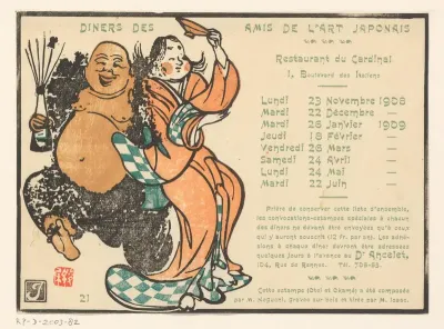 Overzicht van de diners van Les Amis de l'Art Japonais, 1908-1909