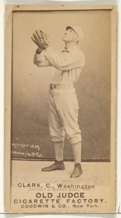 Owen F. "Spider" Clark, Catcher, Washington Nationals, from the Old Judge series (N172) for Old Judge Cigarettes