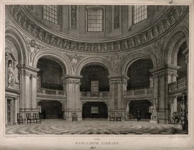 Oxford: the Radcliffe Camera, the interior of the library