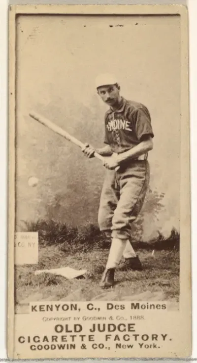 P. Jacob "Jack" Kenyon, Catcher, Des Moines Prohibitionists, from the Old Judge series (N172) for Old Judge Cigarettes