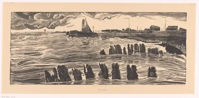 Paalhoofden bij de ingang van een haven