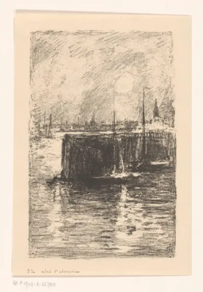 Paalwerk in de haven van Hamburg