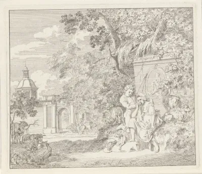 Paar bij een klassiek monument en een stadspoort