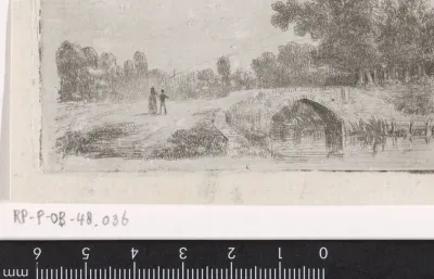 Paar bij een stenen brug