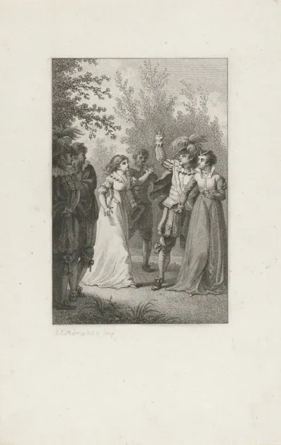 Paar en toesnellende vrouw