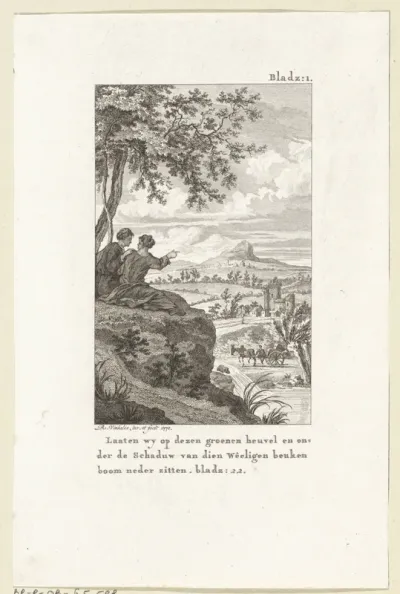 Paar onder een boom op een berg