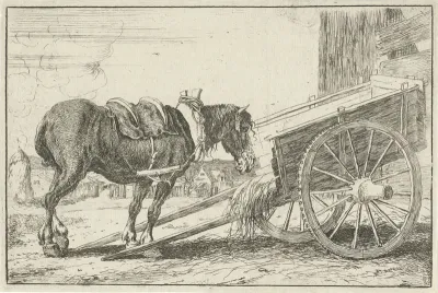 Paard bij een kar