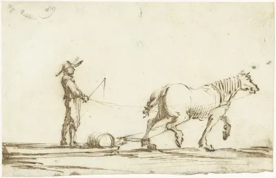 Paard dat een slee trekt