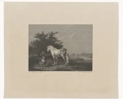 Paard en geit in de wei