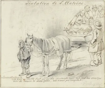 Paard en wagen met passagiers