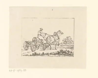 Paard en wagen met ton