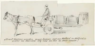 Paard en wagen met voerman