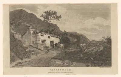 Paard en wagen voor een huis bij Patterdale