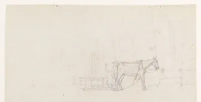 Paard met toeslede en drijver
