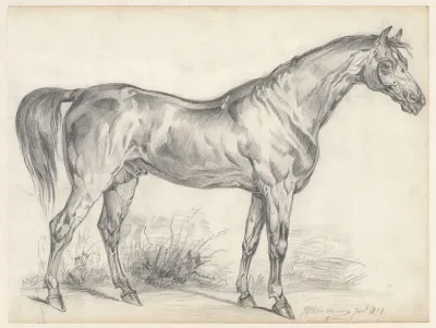 Paard van opzij gezien