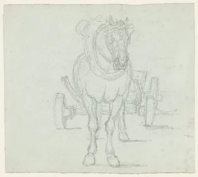 Paard voor een sleperskar