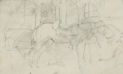 Paarden, mogelijk in een stal