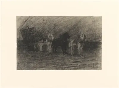 Paarden voor een wagen