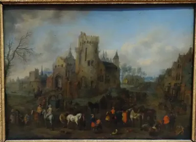 Paardenmarkt voor het oud kasteel te Vilvoorde
