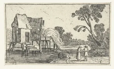Pad langs een rivier met gebouwen op palen