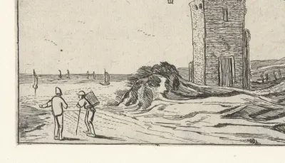 Pad langs een vuurtoren bij het strand
