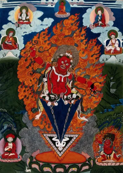 Padmasambhava as Guru Dragmar: Padmasambhava takes the form of the mystic ritual dagger (phurba)