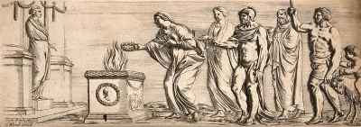 Pagan sacrifice to a goddess