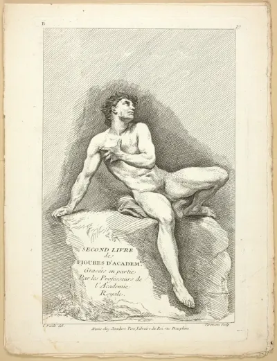Page 37 (Title Page) and Page 40, from Seconde Livre de Figures d'Academies Gravées en Partie par les Professeurs de l’Académie Royale