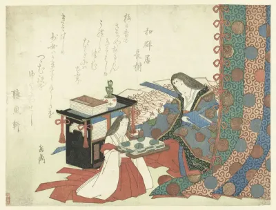 Page-girl Offering Clothes to a Lady