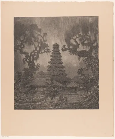 Pagode in de regen