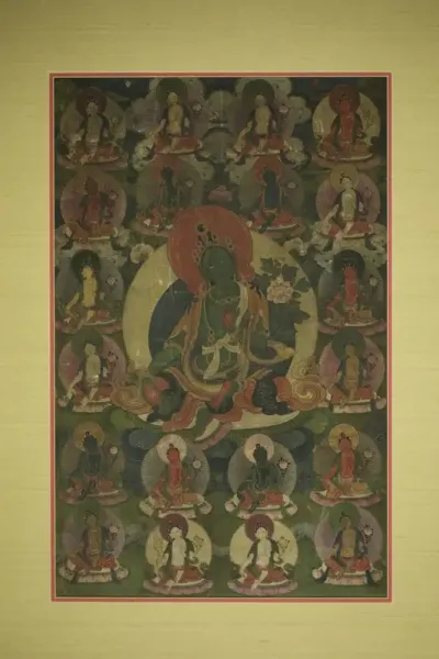 Painted Banner (Thangka) of Green Tara Surrounded by Twenty Manifestations