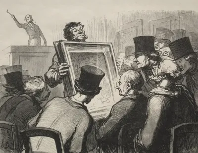 Painting Enthusiasts at Auction House Bouillon