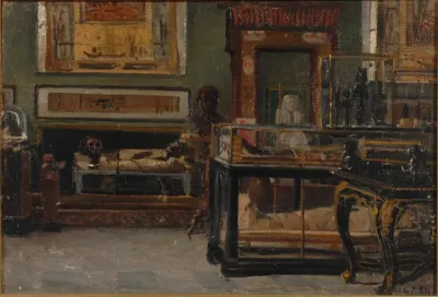 Painting of the galleries by Lorenzo Delleani.