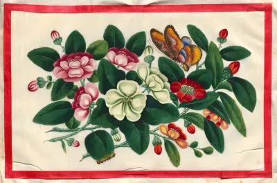 Painting Seven from Illustrated Book of Flowers and Butterflies