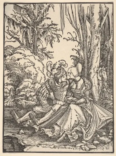 Pair of Lovers in the Forest