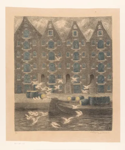 Pakhuizen aan de Brouwersgracht te Amsterdam