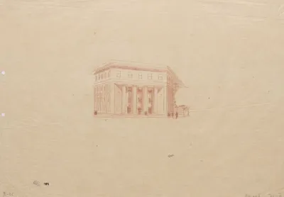 Palača burze, prostorna studija pročelja