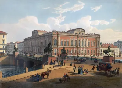 Palace and Anichkov Bridge St. Petersburg